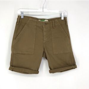 Anthropologie Sz 26 Utility Short Cuff Olive FLAW